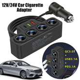 12V/24V Car Cigarette Lighter Adapter New 4-Socket 3.1A Charger Charger USB Car USB+QC3.0+PD3.1A Accessories Port USB 120W